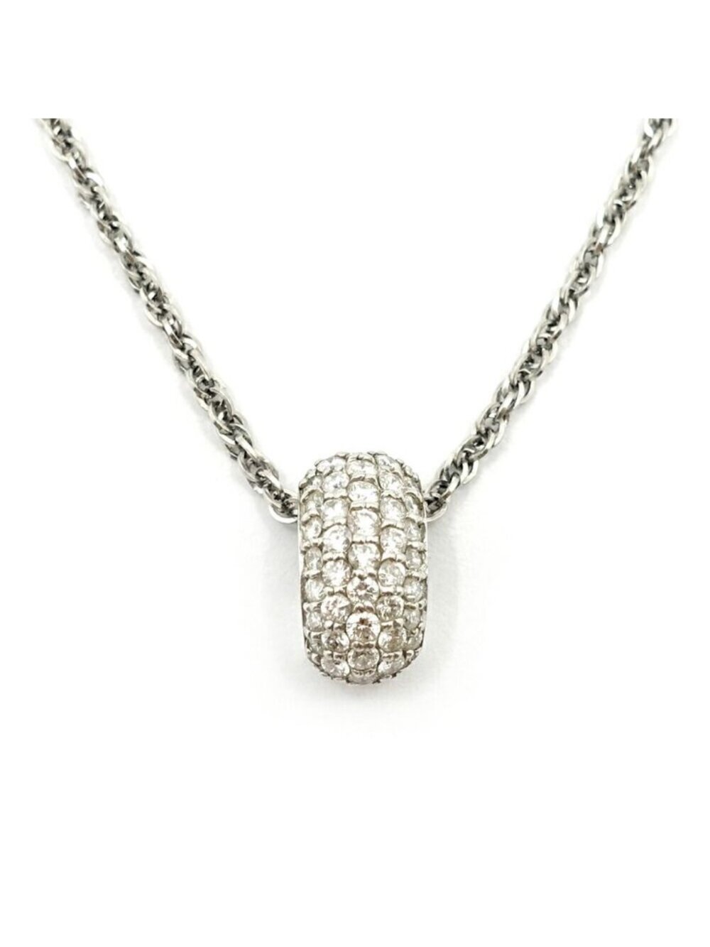 Celine Pave Diamond Design Necklace Ruby Platinum